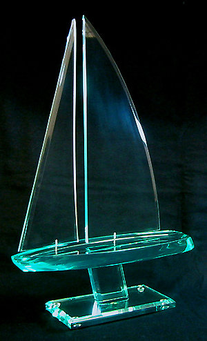 Jade Acrylic Sailboat 